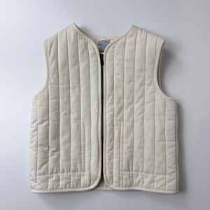 COS Kids Quilted Denim Vest Off White Cream Zip Front Size 2-4Y EUR 98/104
